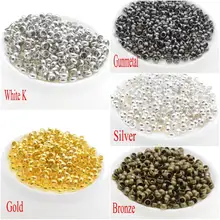 MIAOCHI ювелирные изделия фурнитура Diy пробки Бусины 2 мм-4 мм золото/серебро/бронза медный шар обжимной Конец Бусины для изготовления ювелирных изделий