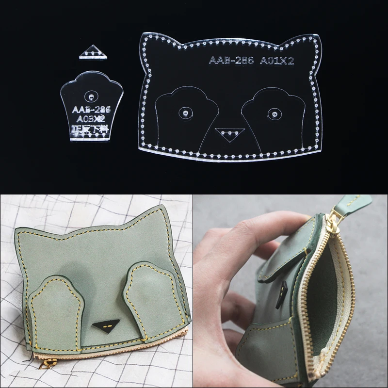 

1 Set Acrylic Leather Template Home Handwork Leathercraft Sewing Pattern Tools Accessory Card package 9*11*1cm