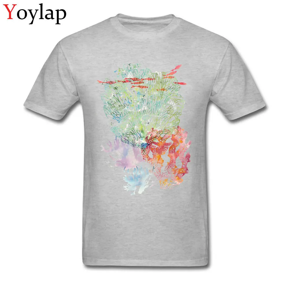 O Neck Pure Cotton Male T Shirts Printed On Short Sleeve Tops T Shirt Dominant Custom Tee Shirt TINY FISHES Top Quality grey