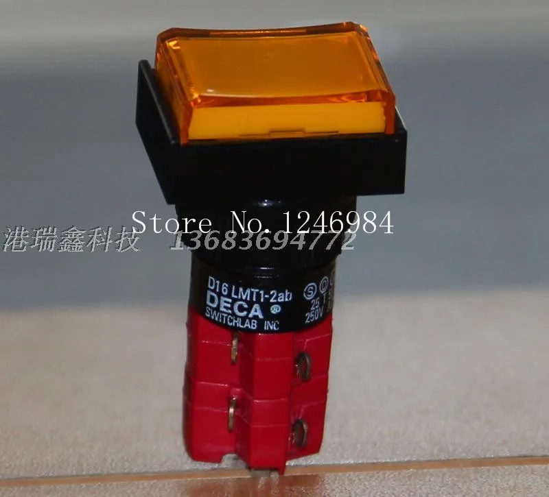 

[SA]D16LMT1-2AB Taiwan Progressive Alliance yellow rectangle without a lock button switch dual touch buttons D--10pcs/lot