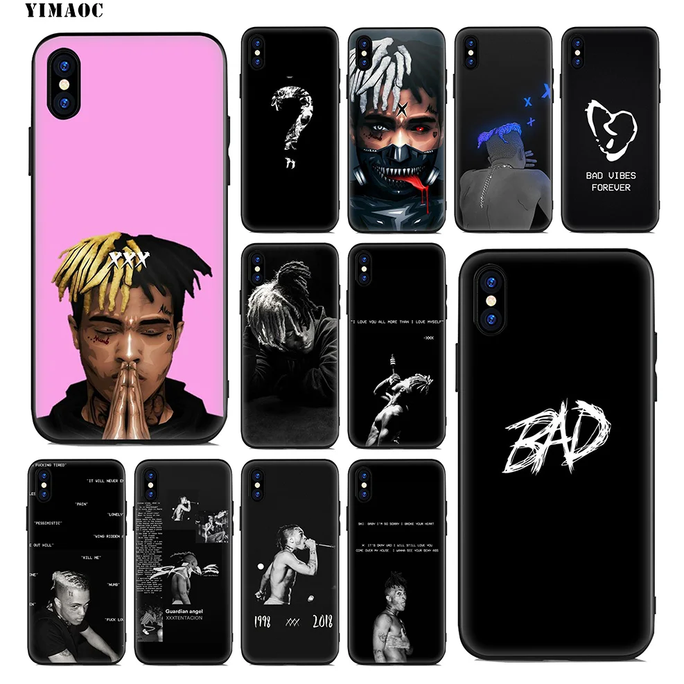 YIMAOC XXXTENTACION حزينة 17 لينة سيليكون حقيبة لهاتف أي فون Xr Xs ماكس X أو 10 8 7 6 6 S زائد 5 5 S SE