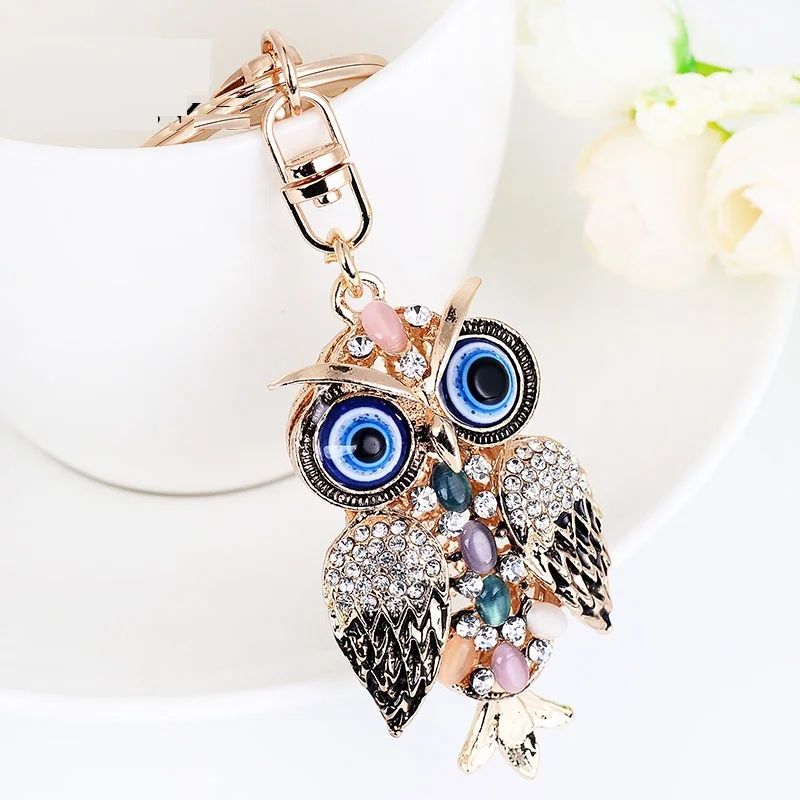 Pearl Crystal Owl Keychains Pendants Decoration Car Keys Women Keychain For Bag Accessories Zinc Alloy Rings Fashion 2019 | Украшения и