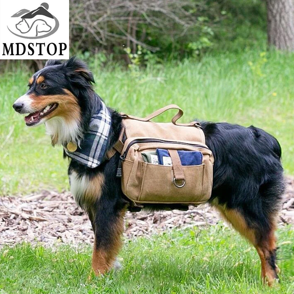 Us 18 85 Off Drop Shipping Cotton Lightweight Dog Saddle Bag Rucksack For Medium Large Outdoor Hiking Camping Training Pet Carrier In