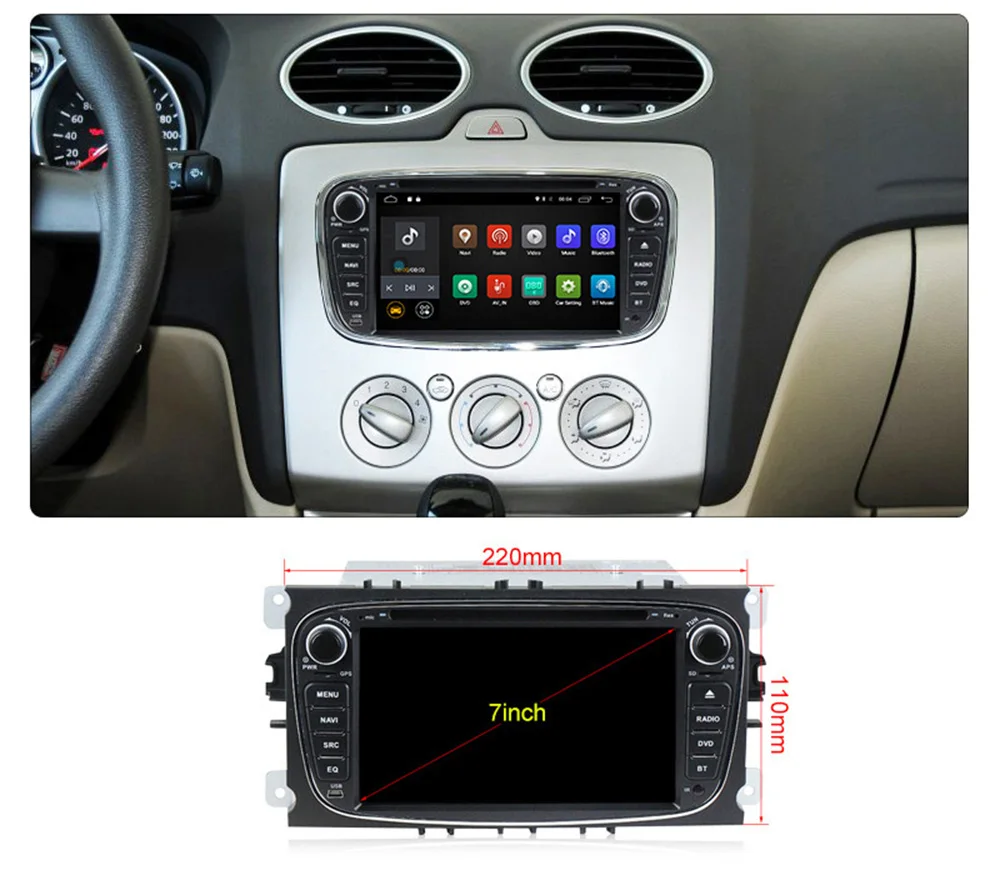 Flash Deal NaviFly Android 7.1 Car dvd multimedia player radio For FORD Mondeo S-MAX C-Max FOCUS 2008 2009 2010 2011 with GPS Navi 4G WIFi 9