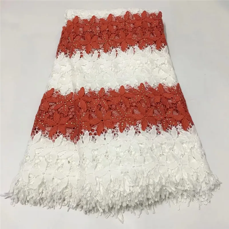 

Good quality french lace fabric with stones African lace fabric latest tulle laces cotton for 5 yards dress material E031705