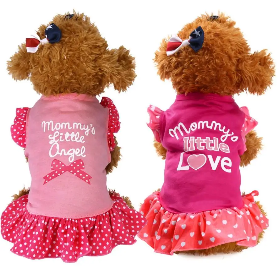

2018 Cute Spring Summer Puppy Small Pet Cat Dress Apparel Clothes Sleeveless Dress Ropa De Verano Para Perros Girl's Dog Clothes