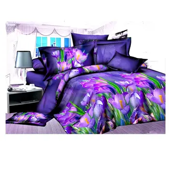 

3D Active Printing Bed Quilt Duvet Sheet Cover 4PC Set Upscale