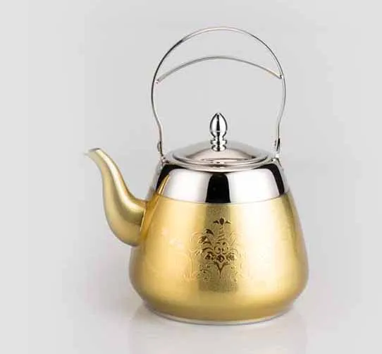 Творческий чайник из нержавеющей стали утолщение фильтр home/ресторан/отель кипящей пузырь чайник 2.0L - Цвет: B