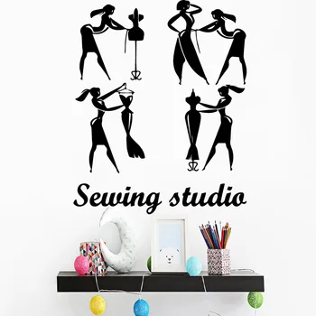 

Cartoon Style sewing store Wall Stickers Home Decor Girls Bedroom Sticker Living Room Children Room Nordic Style Home Decoration