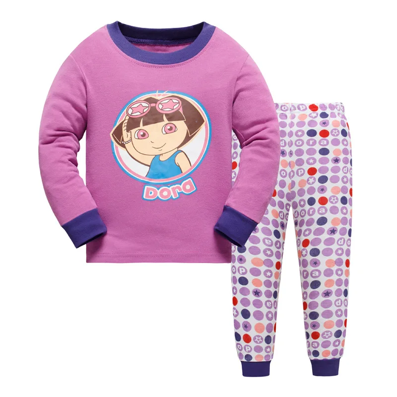 Пижамный комплект для маленьких девочек, детская одежда, одежда для сна, 2019 брендовая одежда с героями мультфильмов, весенние хлопковые