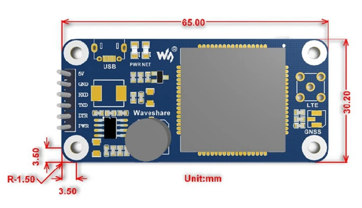 SIM7000C модуль SIM7000C макетная плата NB-IoT/eMTC/EDGE/GPRS/GNSS/gps 4G плата расширения связи для Raspberry Pi