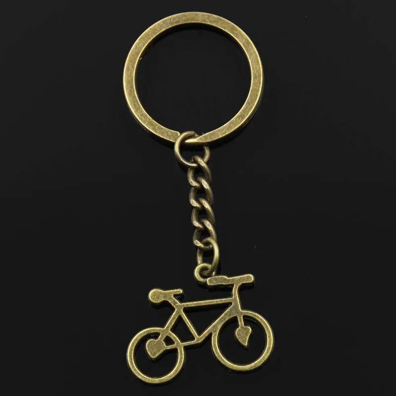 Мода 30 мм кольцо для ключей металлический брелок для ключей брелок ювелирные изделия старинное серебро покрытый серебром, бронзой велосипед 31x23 мм с жемчужным кулоном - Цвет: bronze