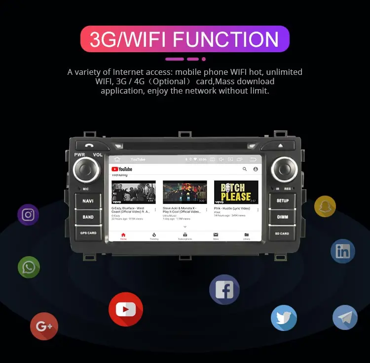 Top Besina Android 9.0 Car DVD Player For TOYOTA AURIS 2013 2014 2015 Multimedia GPS Navigation Stereo 2 Din Car Radio WIFI Canbus 5