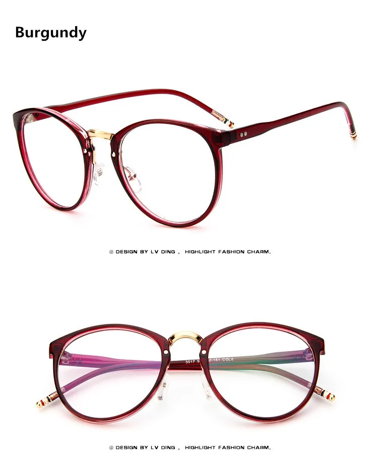 Бренд BOYEDA, винтажные круглые оправы для очков, новые модные женские очки для женщин, очки для близорукости, оправа для очков, оптические очки - Цвет оправы: Burgundy