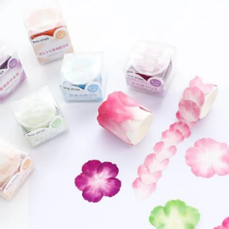 

1pc Eighty Roses Creative Petal Modeling Washi Tape Adhesive Diy Stickers Diary Scrapbook Stationery
