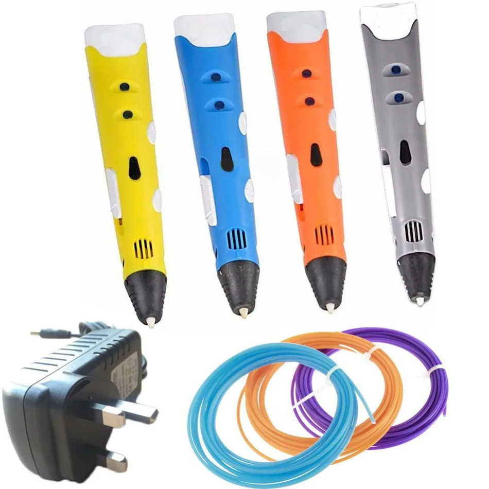 

DIY Creative Pen 1.75mm ABS/PLA  Smart 3D Pen 3D Printing Pen + Filament +Adapter Gift For Kids Child Design Painting Drawing