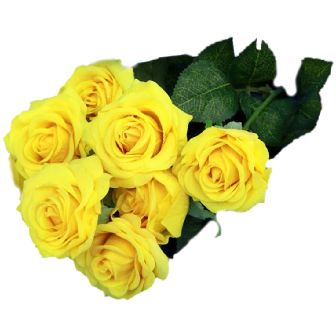 

10pcs Latex Real Touch Rose Decor Rose Artificial Flowers Silk Flowers Floral Wedding Bouquet Party Design Flowers Lemon yellow