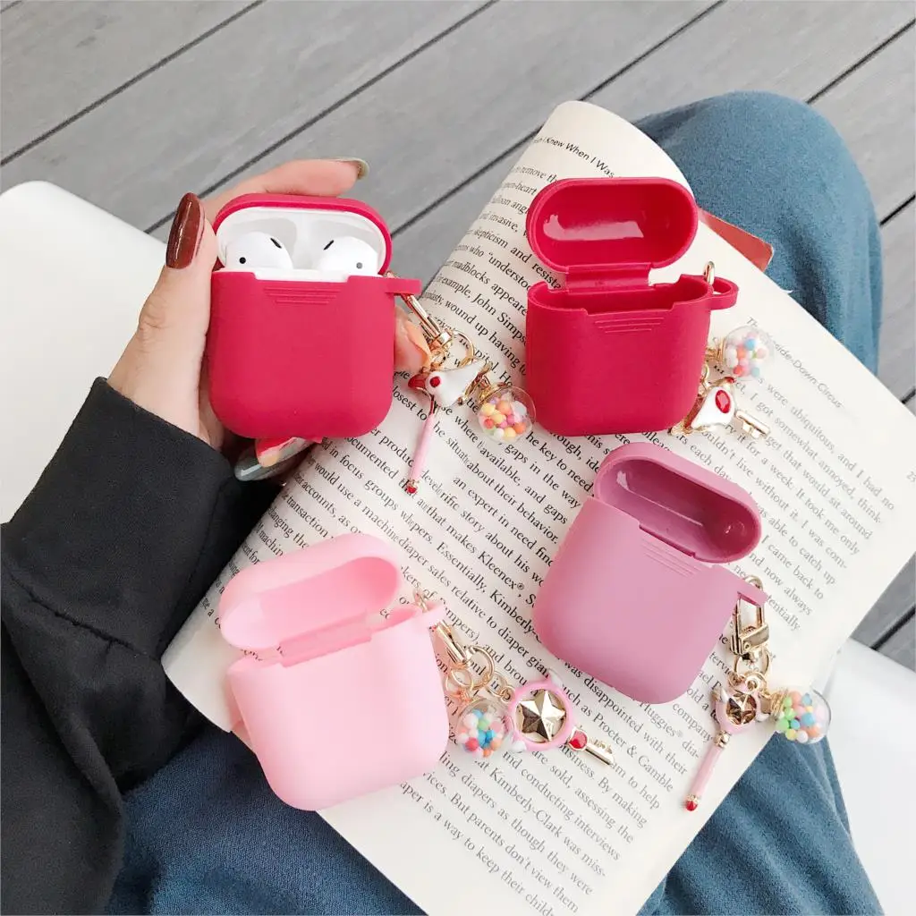 

Wireless Bluetooth Earphone Bag Silicone Box For Apple Airpods 1/2 Protective Cover with Cardcaptor Sakura Pendant