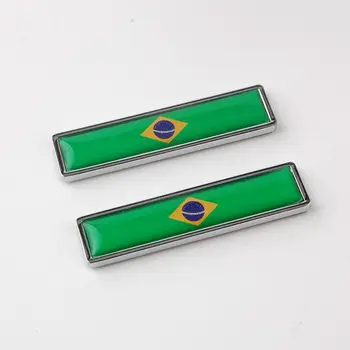 

2PCS Universal Car Stickers and Decals Brazil Flag 3D Metal Car Stickers National Emblem Logo Decal Car Styling Accessories