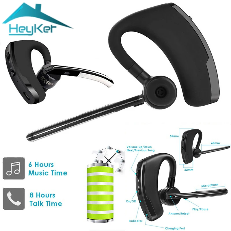 

Original Bluetooth Earphone Handsfree Ear Hook Headsets Wireless 4.1 CVC6.0 Noise Cancelling Voice Control Music xaomi Earbuds
