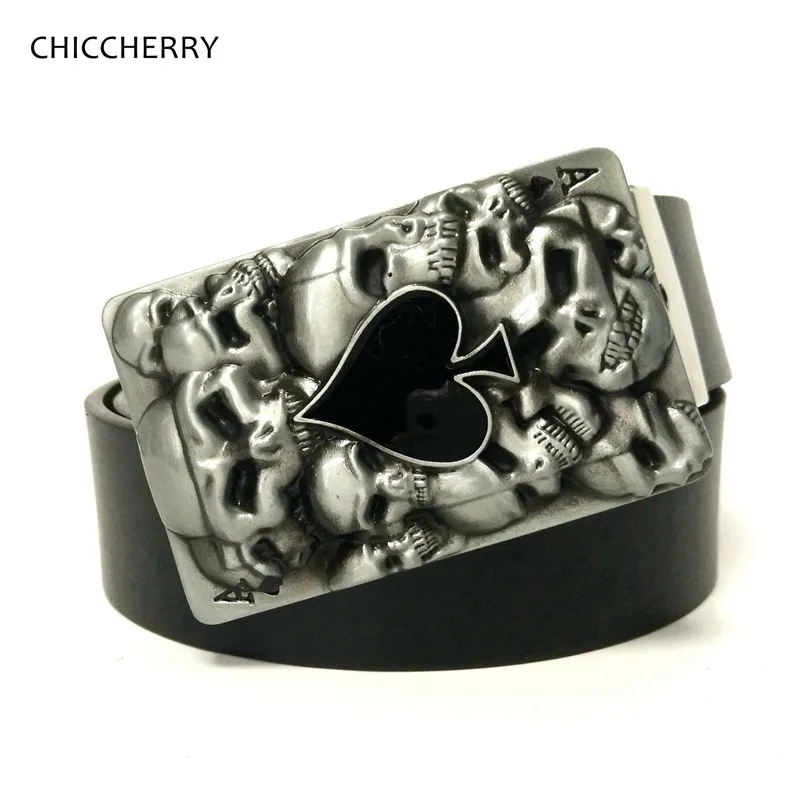

Casual Mens Belt Waist Belts with Metal Big Buckle POKER Fashion Male Accessories Cinto Masculino, Drop Shipping Welcome