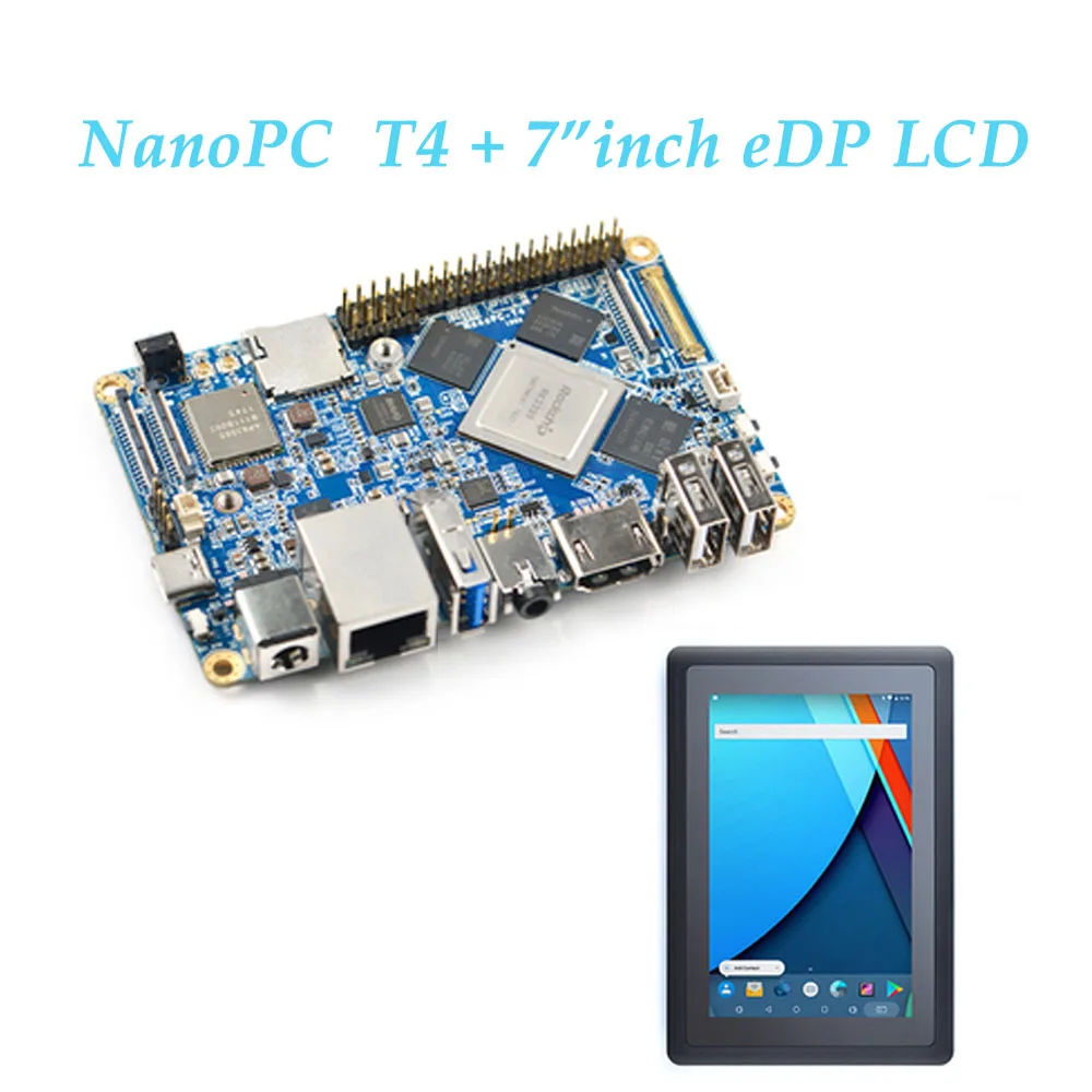 NanoPC-T4 Rockchip RK3399 Cortex-A72 Cortex-A53 VR AI OpenCV TensorFlow MIPI Dual band wifi M.2PC EC20 4G 16GB EMMC - Цвет: Kit D