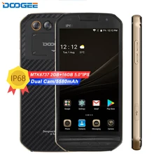 DOOGEE S30 5580mAh Side fingerprint Dual camera 5V/2A 5.0″HD Android 7.0 2GB RAM 16GB ROM Smartphone MTK6737 4G IP68 Waterproof