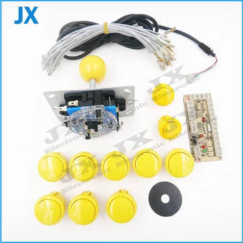 

DIY Handle Arcade Set Kits 5 Pin Joystick 24mm/30mm Push Buttons Replacement Parts USB Cable Encoder Board To PC Joystick&Button