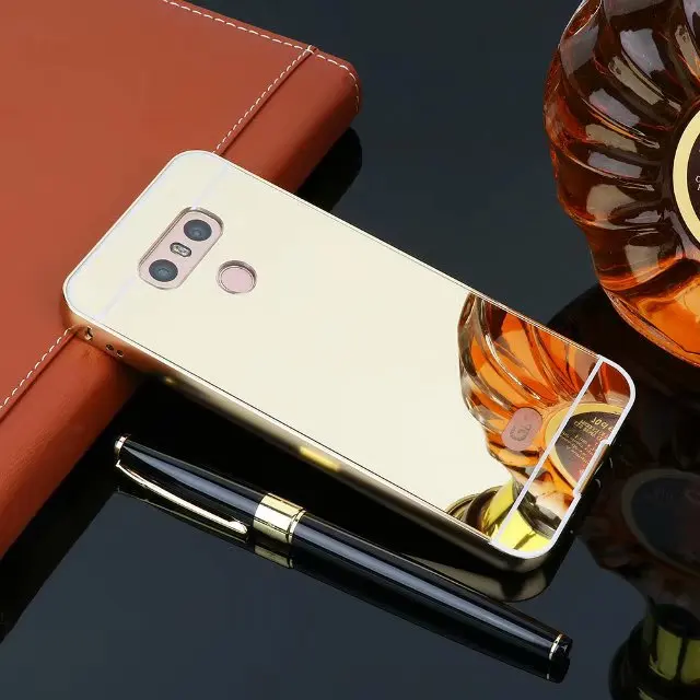 Модные Роскошные Зеркало из розового золота чехол для LG G6-бампер для мобильного телефона чехол для LG G 6 LGG6 5,7 дюймов Чехол для мобильного телефона - Цвет: Golden