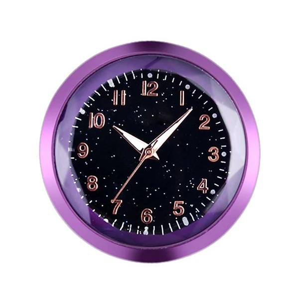 1 шт., мини-декоративные часы для автомобиля, часы для автомобильного внедорожника F-Best - Название цвета: Фиолетовый