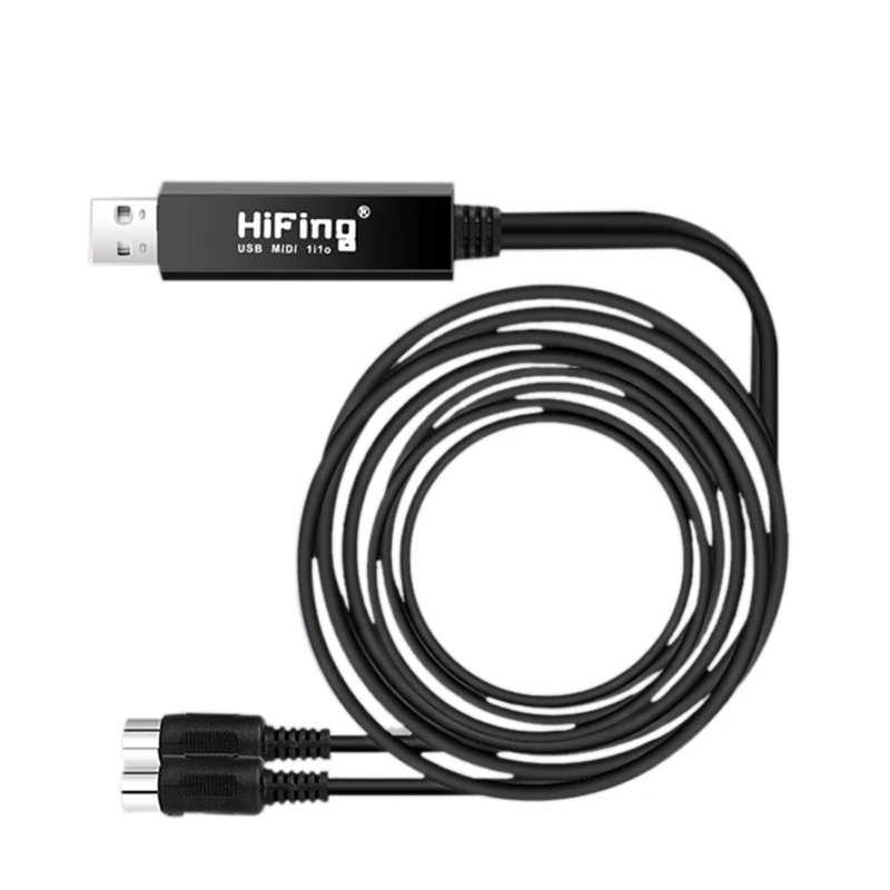 Конвертер/адаптер интерфейса USB IN OUT MIDI с 5 контактным DIN кабелем для