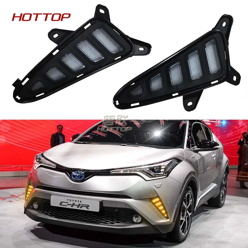 

new HOTTOP daytime running light for Toyota CHR C-HR 2016 2017 good quality LED day light white fog lamp turning yellow white