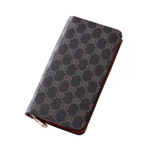 Men’s Vintage Long Wallet PU Leather Zipper Coin Purse Passport Cover Card Holder Wholesale Bulk Lots Accessories Supplies