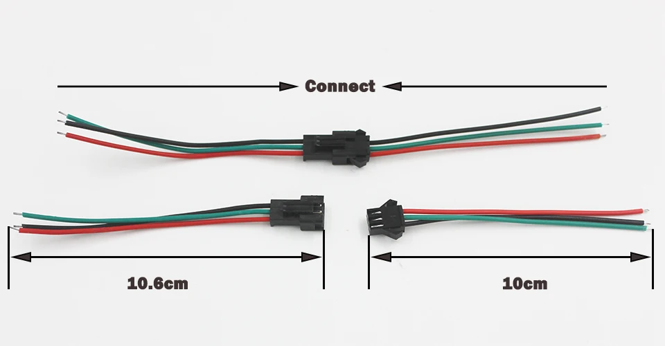 10 пар JST SM 3 штифта/Головка Штекер-Женский штекер/быстрый соединитель провода для WS2812B RGB светодиодные ленты