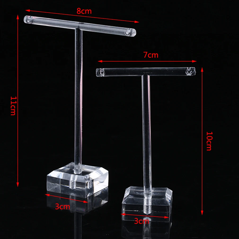 2pcs/pack Plastic Earrings Jewelry Display T Bar Stand Holder Storage Hanger Showcase Rack Jewelry Organizer