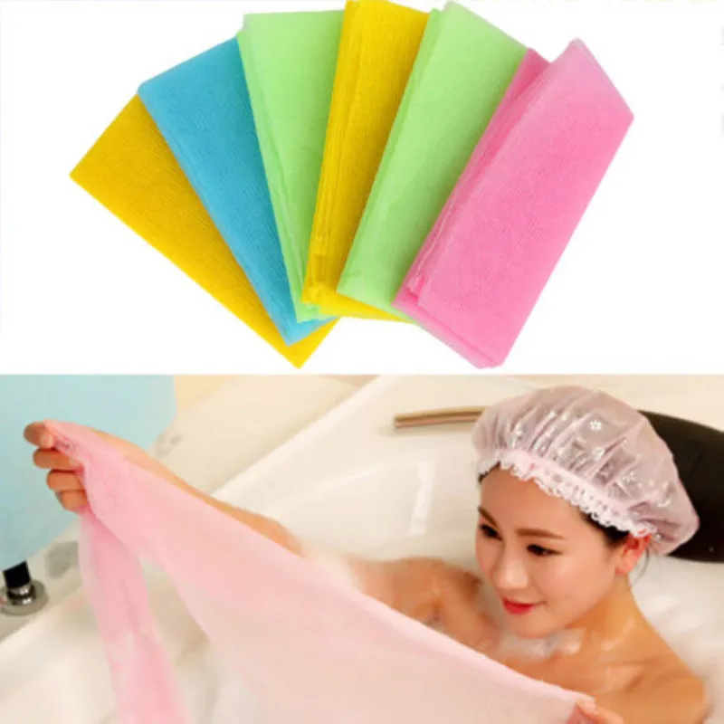 Buy 1pc Exfoliating Nylon Bath Shower Towel Portable
