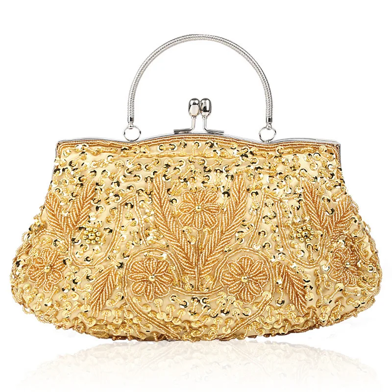LDAJMW модный роскошный с кристаллами жемчужный белый вечерний клатч женская элегантная сумочка со стразами Свадебная вечерняя дамская сумочка - Цвет: Golden