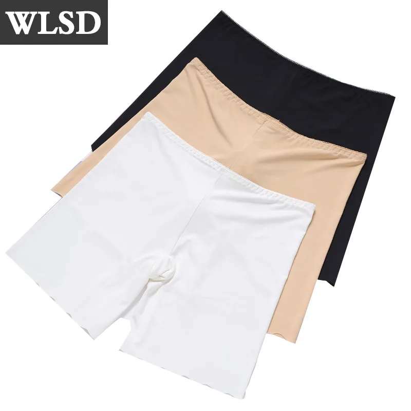 

WLSD 3PCS/lot Women Safety Short Pants Summer Ice Silk Sexy Women Boyshorts Pants Seamless Nylon Exposed Women Underwear