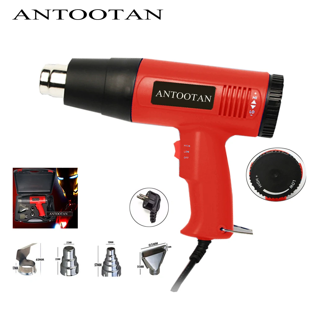

EU Plug 1800W 220V Industrial Hot Air Gun Thermoregulator Heat Gun Shrink Wrapping Thermal Heater power tool