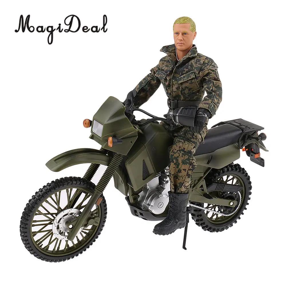 

MagiDeal Plastic 1/6 Scale Assembly Modern Motorcycle Soldiers Model Military Action Figures People Man Children Boys Toy