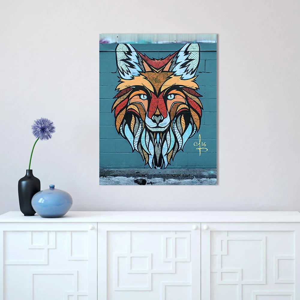 

DDWW Wall Art Painting Canvas Print Graffiti Animal Picture The Wolf For Living Room Home Decor No Frame