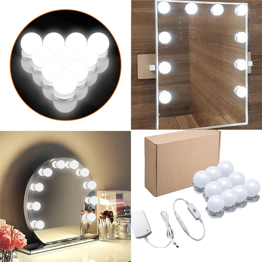 Hollywood 10 Led Bulbs Vanity Mirror Lights For Makeup Vanity Table Set Hollywood Mirror Wall Lamp Bulb For Dressing Table Vanity Lights Aliexpress
