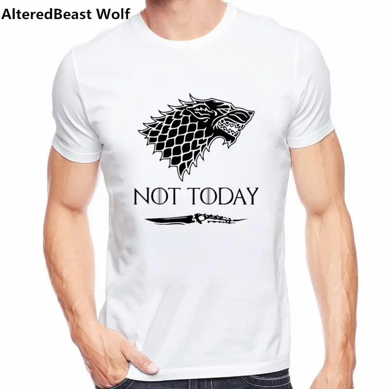 

NOT TODAY ARYA STARK GOT Night King Targaryen GAME OF THRONES T Shirt Faceless Men The House Of Black And White Design T-shirt