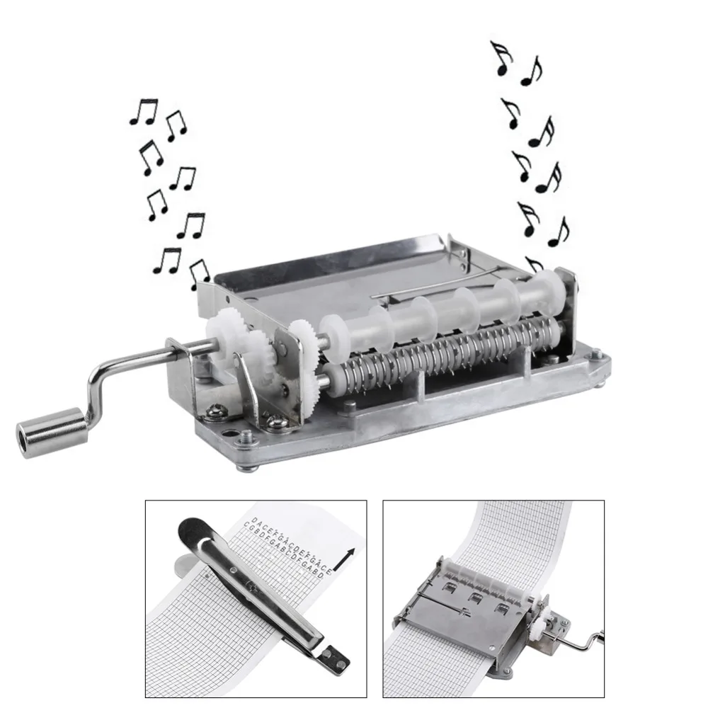 30 Note механическая музыкальная шкатулка лента рукоятка Музыкальная Коробка движение часть+ Перфоратор с 3 полосками DIY песни Идеальный Подарочный набор