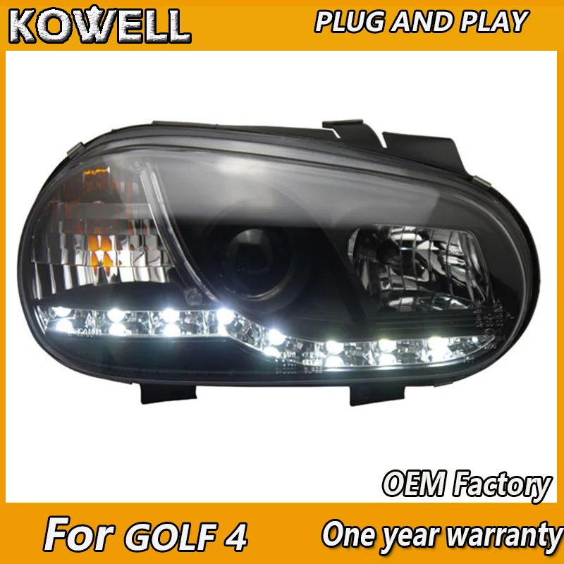 Чехол для автомобиля KOWELL Golf 4, 2004, 2005, 2006, 2007, 2008, фары, СВЕТОДИОДНЫЙ DRL Объектив, двойной луч, ксенон