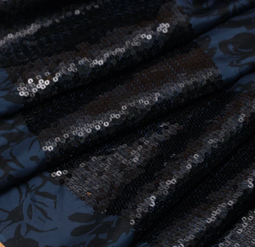 

2015 summer style Fashion silk 100% Silk material sequins 115CM cloth fabric patchwork (1 meter)