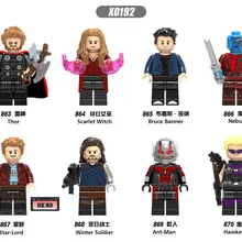 80 шт. X0192 Super Heros Тор Алая ведьма баннер Брюс Звездный лорд Туманность Зимний Солдат строительные блоки игрушки Совместимые с подарками