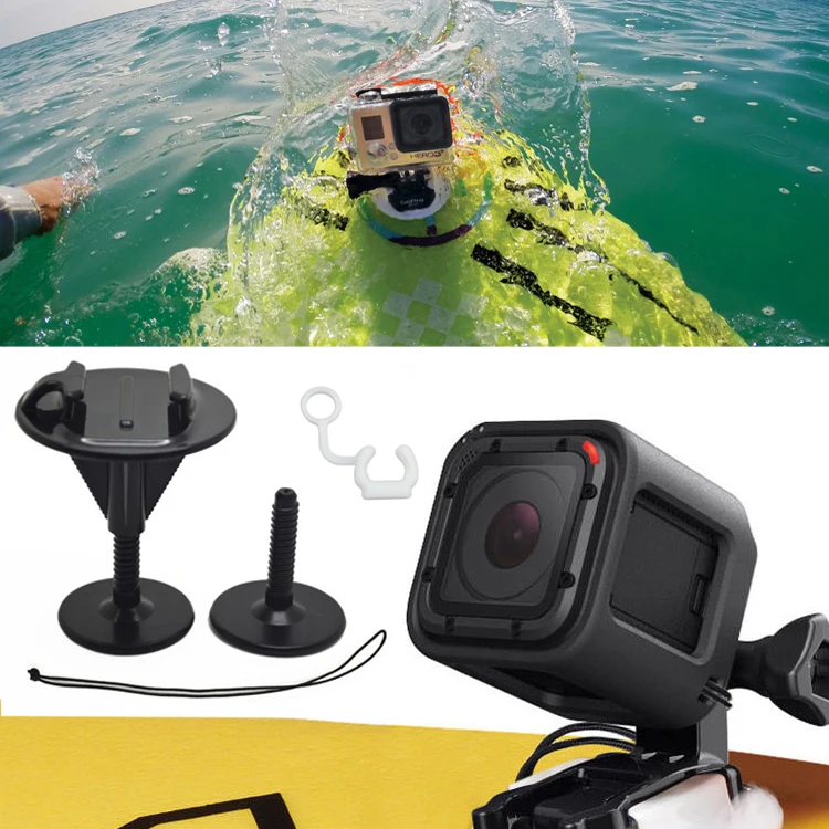 Surf Surfing Kit Mount Summer Surfboard Fixed Bracket Bodyboard + Tether  Locking Plug For Gopro Hero 8 9 10 Xiaomi YI SJ5000