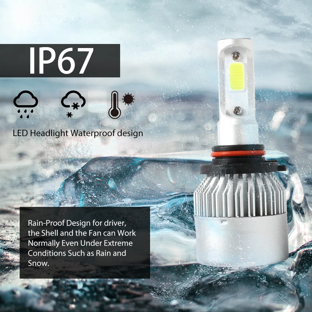 Led car H11 H7 H4 H1 H3 H8 9006 9005 9007 5202 светодиодные лампы для авто 6500k противотуманные фары S2
