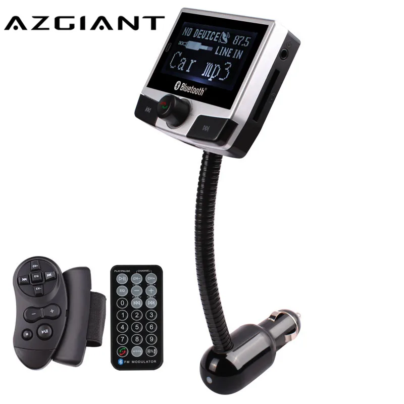 AZGIANT, черный Bluetooth, fm-передатчик, автомобильный комплект, беспроводной, громкая связь, вызов, руль, MP3 плеер, музыка, стерео радио, BT8109B